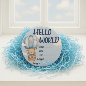 Дървена табелка Hello World